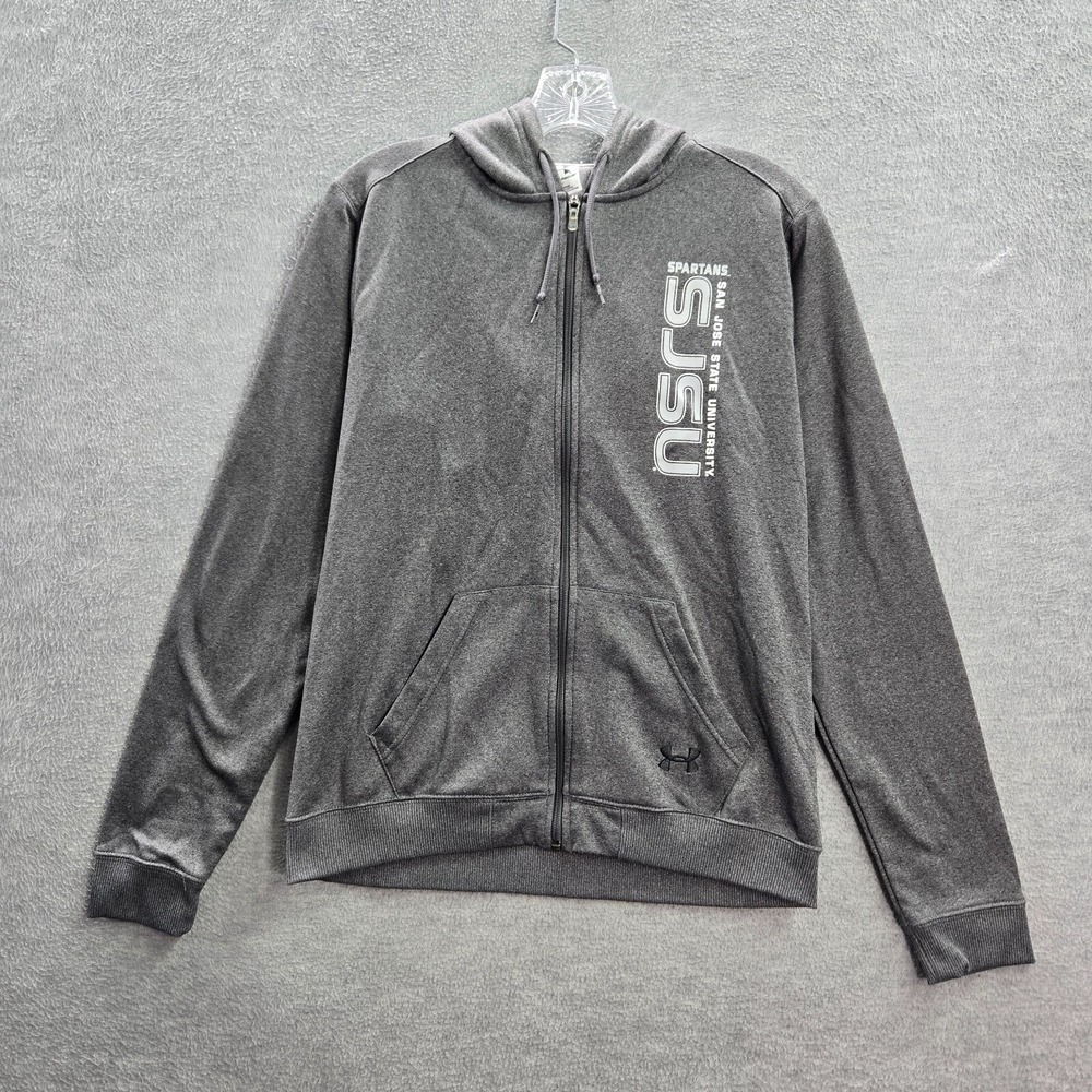 San Jose State Spartans Women Sweatshirt M Gray Hoodie Under Armour Full Zip‎